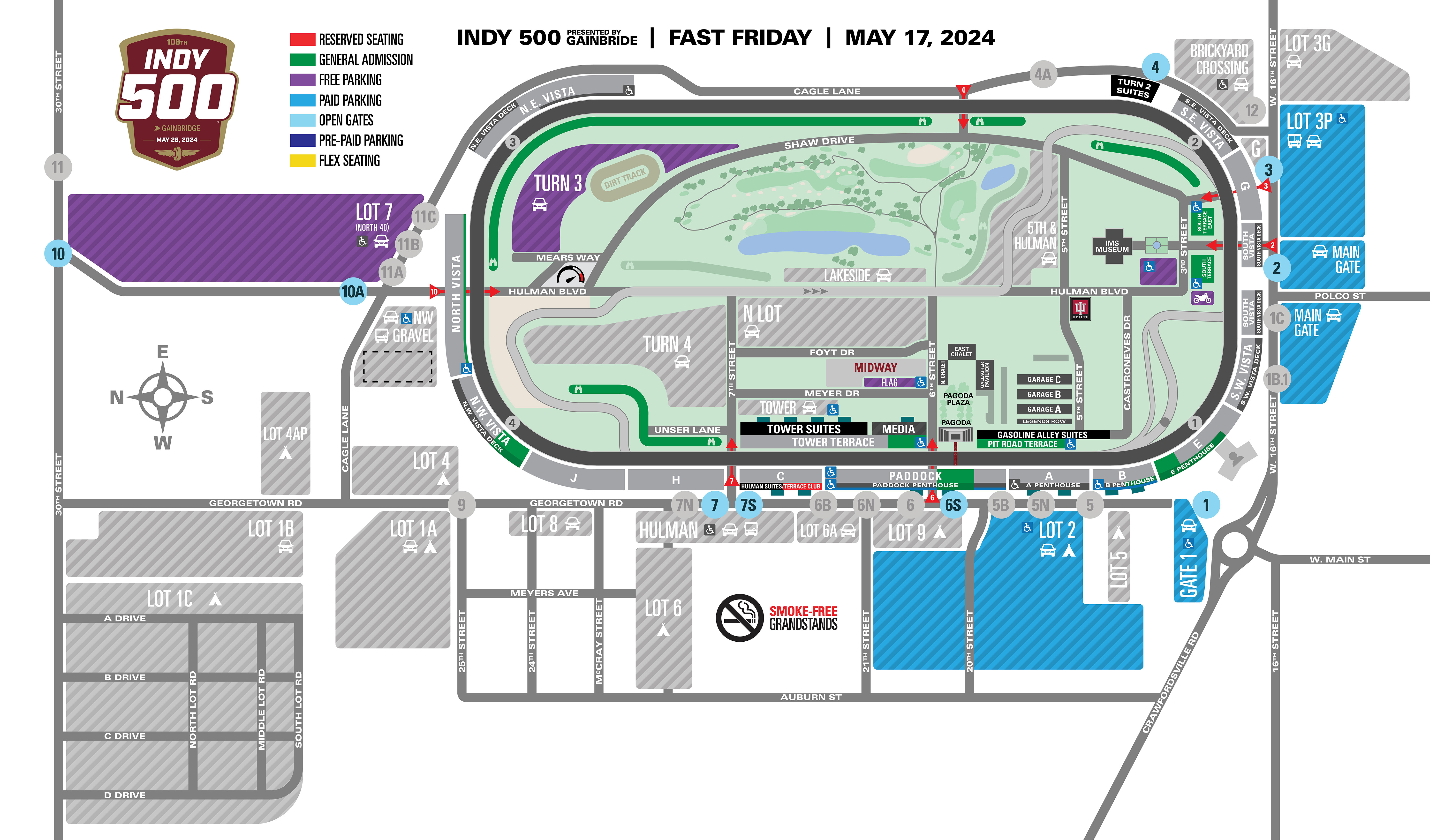 Indy 500 Race Day Parking Map