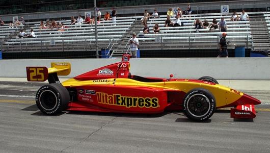 The #25 AFS Racing Dallara/Infiniti, driven by Jay Drake,  before the Menards Infiniti Pro Series Futaba Freedom 100 at the Indianapolis Motor Speedway
