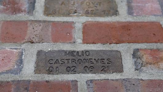 Helio Castroneves 4 Time Winner Brick at Yard of Bricks - By: Chris Jones