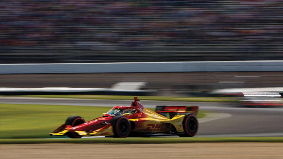 Alex Palou at speed on track in the 2024 Sonsio Grand Prix
