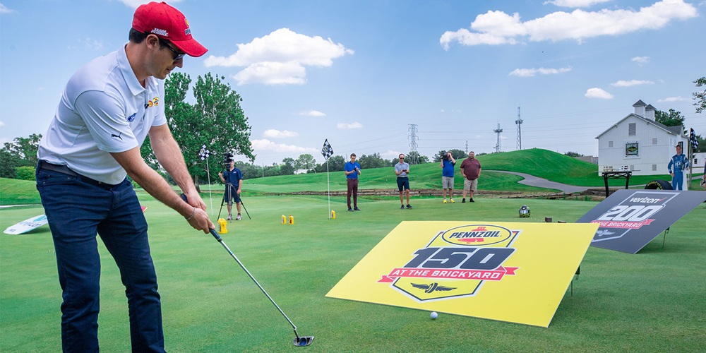 Logano playing golf