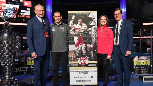 Helio Castroneves unveils 2022 Indianapolis 500 presented by Gainbridge ticket