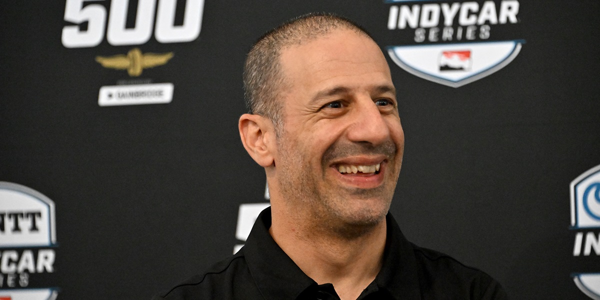 Tony Kanaan chats during a press conference prior to the 2022 Indianapolis 500