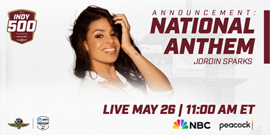 Jordin Sparks To Perform National Anthem at Indianapolis 500