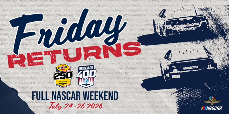 Three-Day Schedule Announced for 2026 Brickyard Weekend