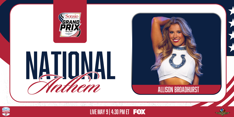Indianapolis Colts Cheerleader Allison Broadhurst To Perform National Anthem at Sonsio Grand Prix