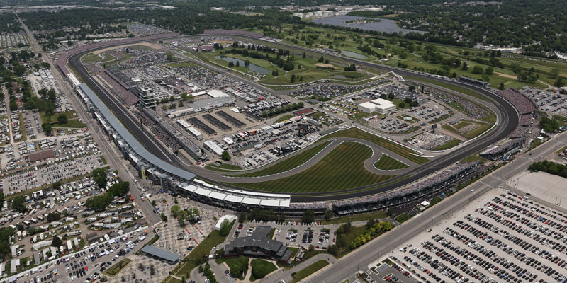 An overhead look at Indianapolis Motor Speedway