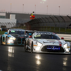A car races at the Indianapolis 8 Hour