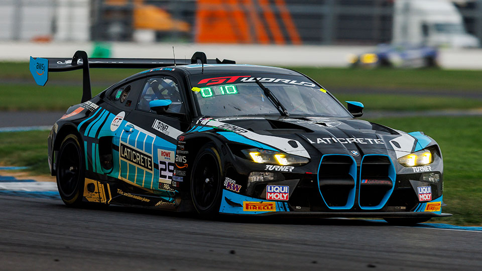 Cars race at the Indianapolis 8 Hour