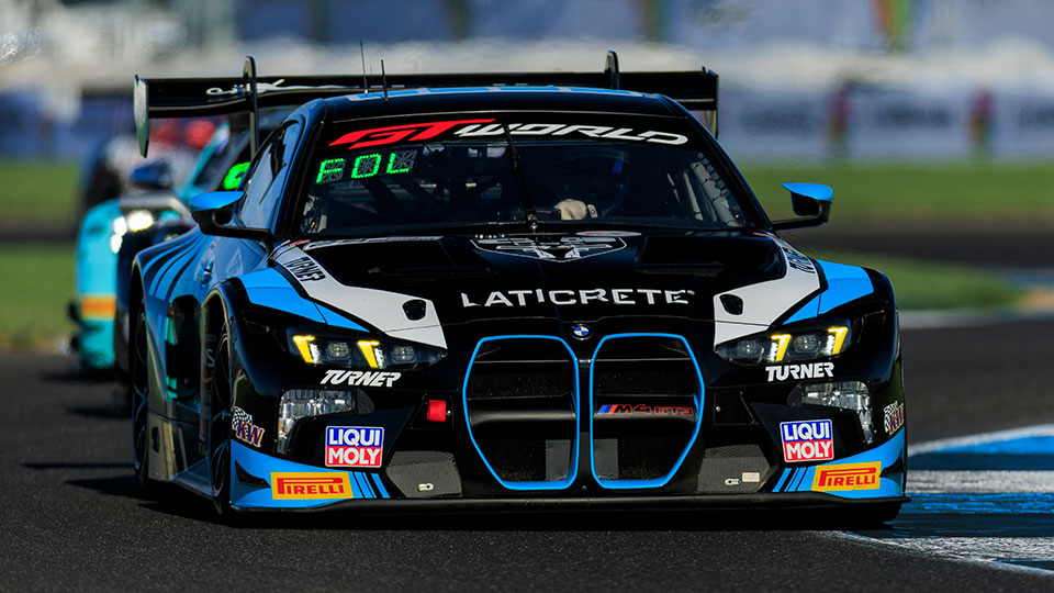 Cars race at the Indianapolis 8 Hour