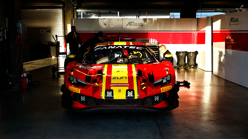 A car in the garage at the Indianapolis 8 Hour