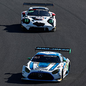 A car races in the Indianapolis 8 Hour