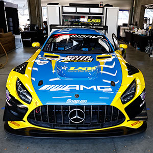 A car parked in the garage