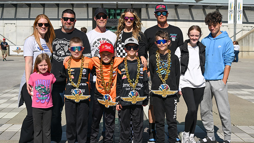 A family enjoys Indianapolis Motor Speedway