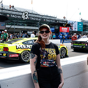 A lady on the track