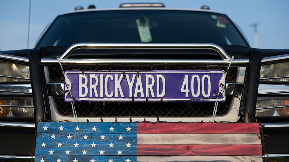 A car parked at the Brickyard 400