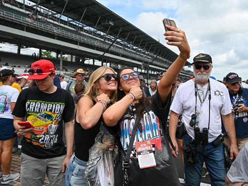 Fans take a selfie