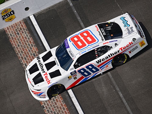 Connor Zillich crosses the yard of bricks