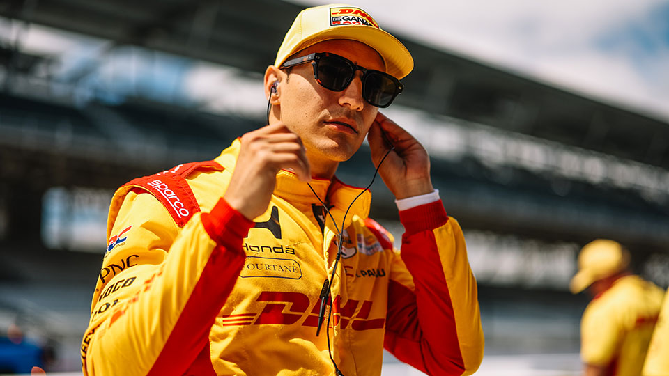 Palou gets ready to get into the car
