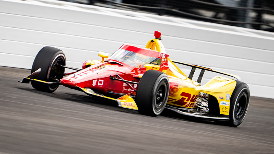Alex Palou races at the Indianapolis 500