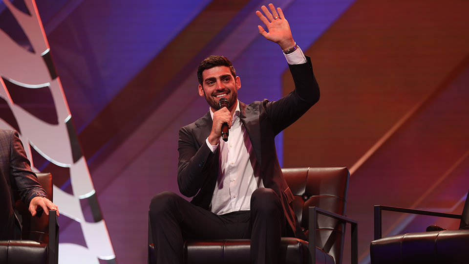 Rinus VeeKay at the Victory Celebration