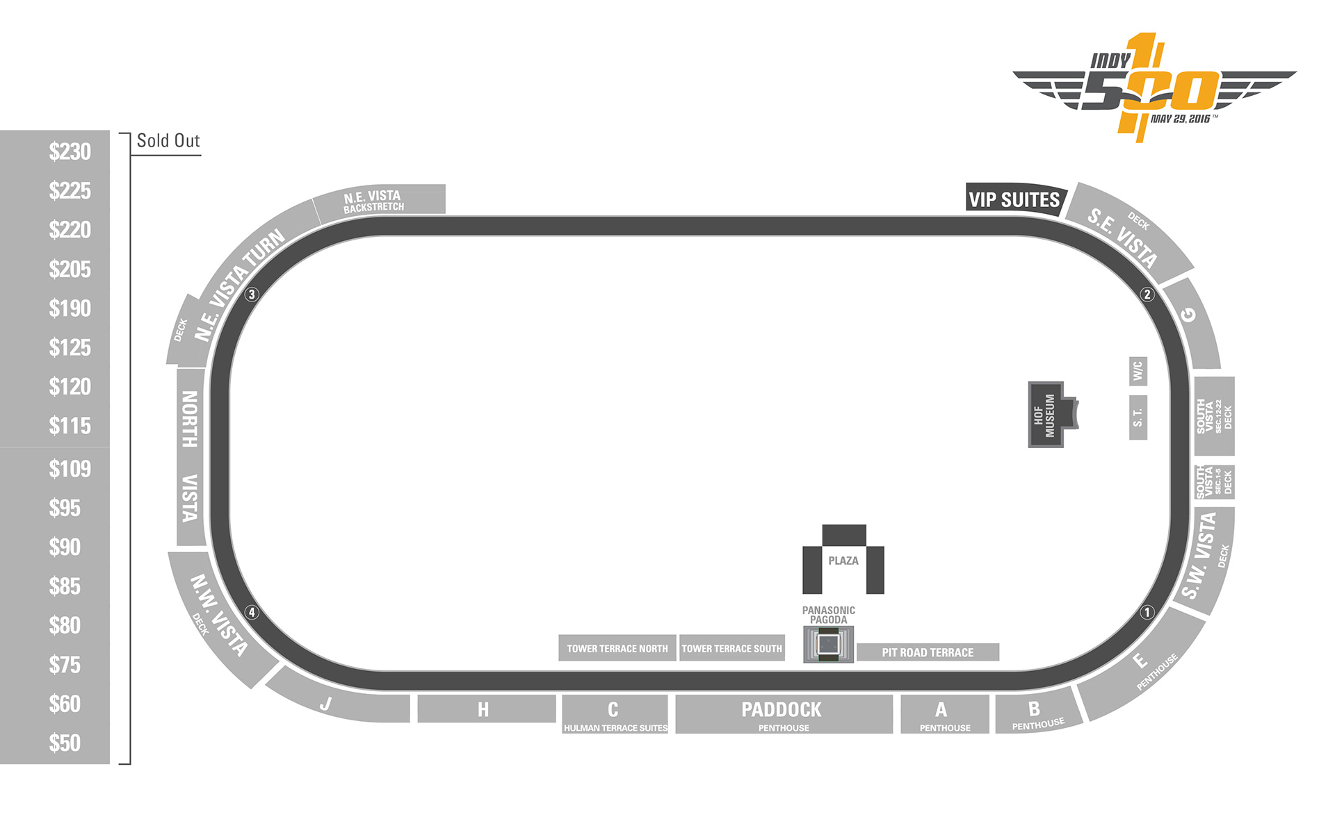 Indy 500 Track Map 2016 Indianapolis 500 Ticket Prices