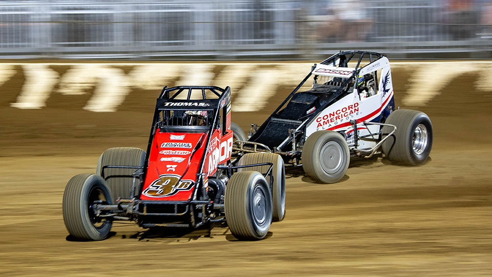 A Sprint Car races at Sprint Week