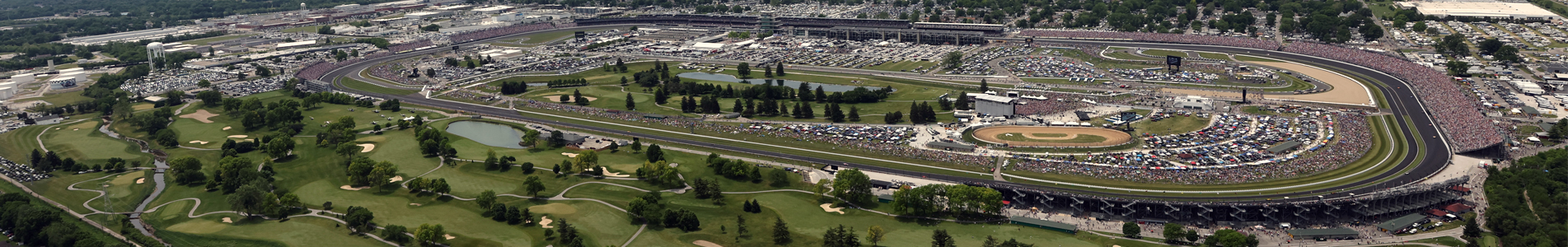 An overall view of Indianapolis Motor Speedway during the 2023 Indianapolis 500