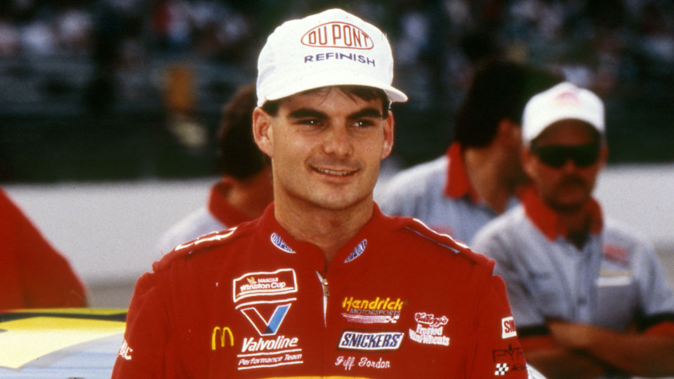 Jeff Gordon smiles at the 1994 Brickyard 400