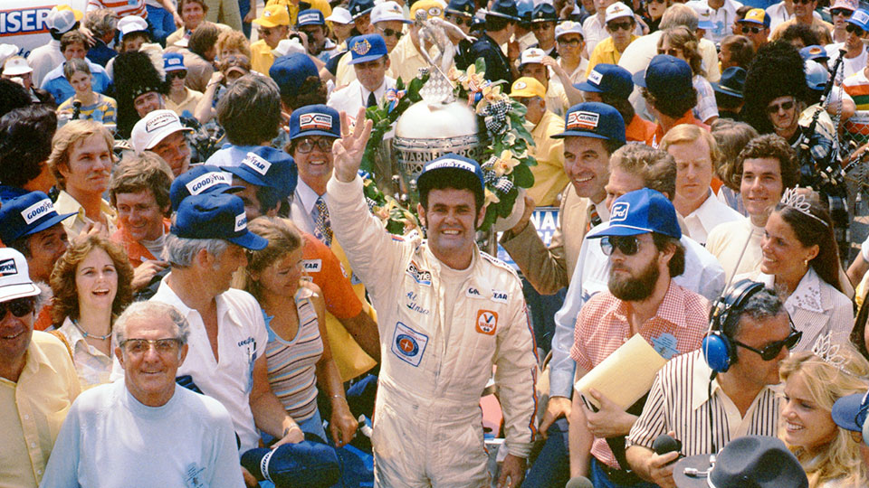 Al Unser celebrates his third Indy 500