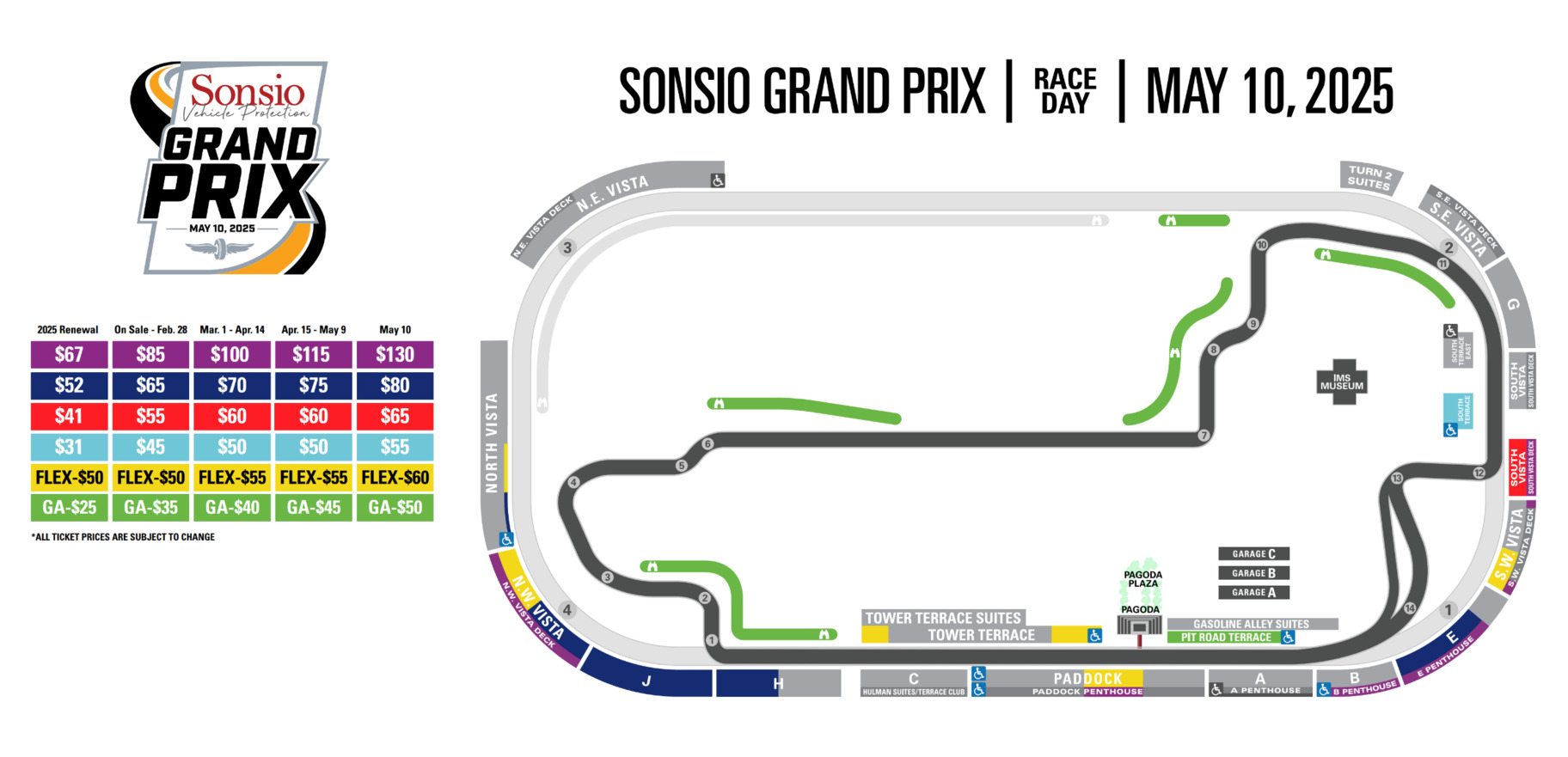 2025 Sonsio Grand Prix Price Map