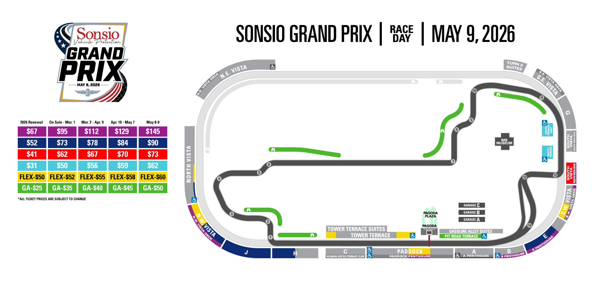 2026 Sonsio Grand Prix Price Map