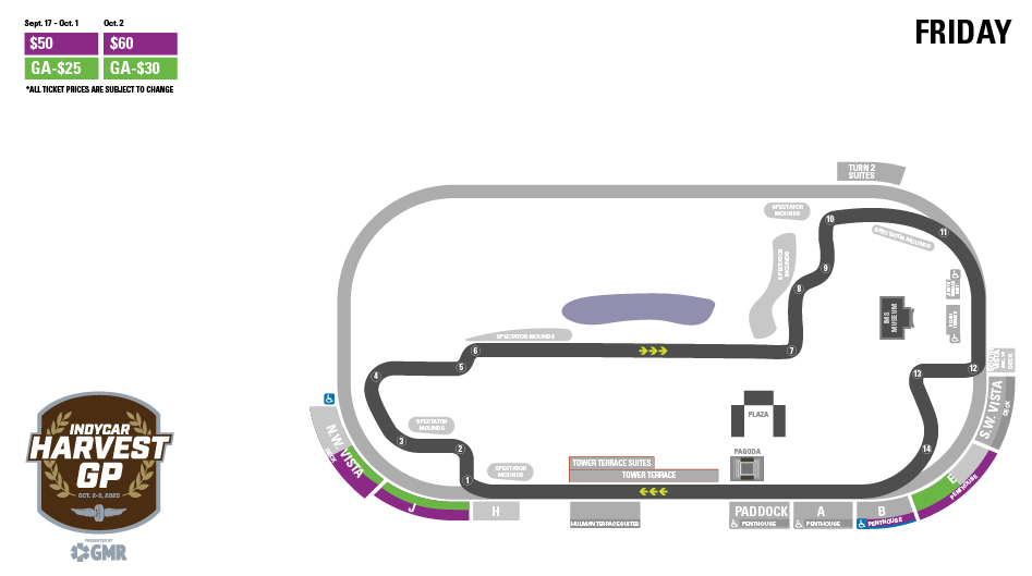 INDYCAR: Harvest GP Ticket Prices