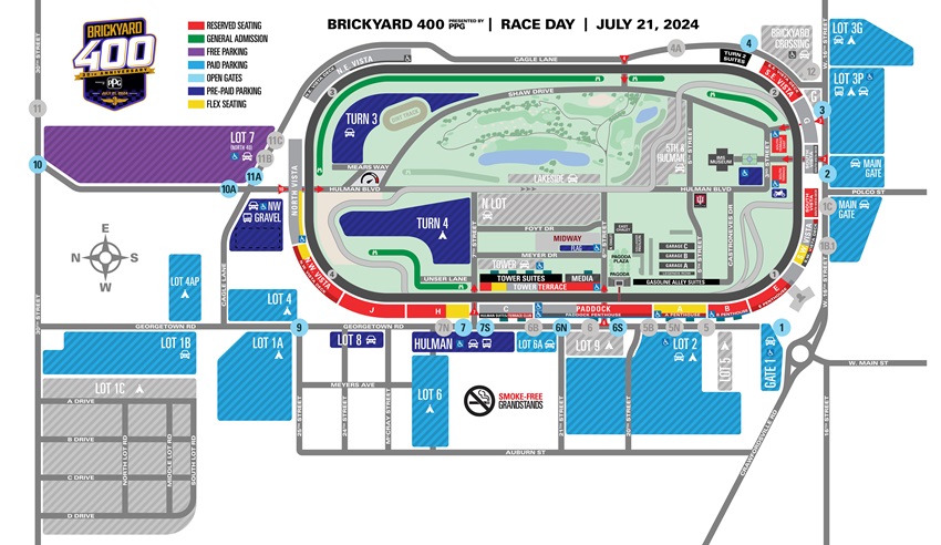 NASCAR Cup Series Race Day Map