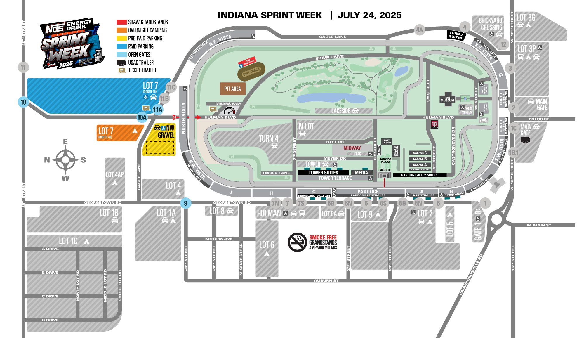Indiana Sprint Week Parking Map