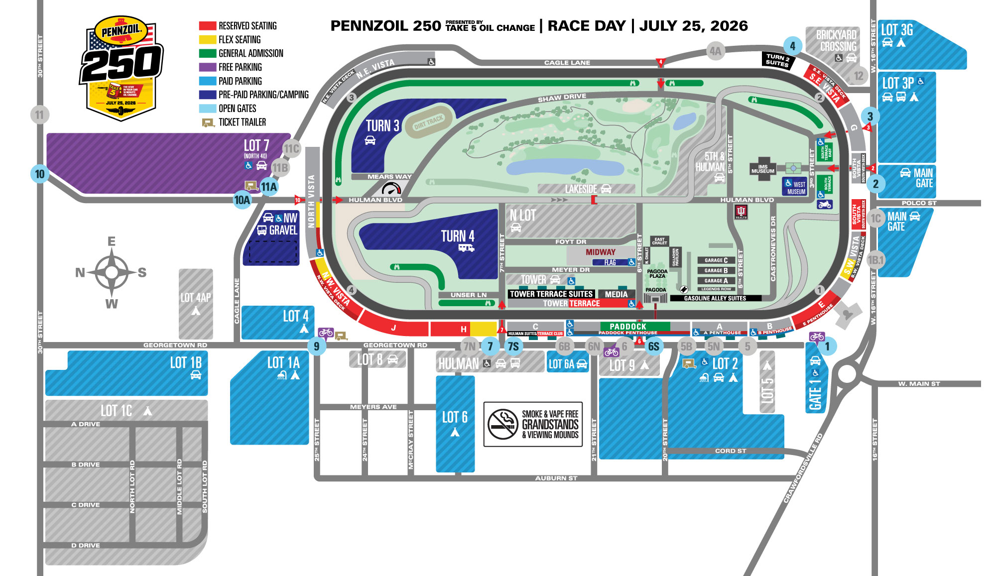 INDYCAR/XFINITY Doubleheader Race Day Map