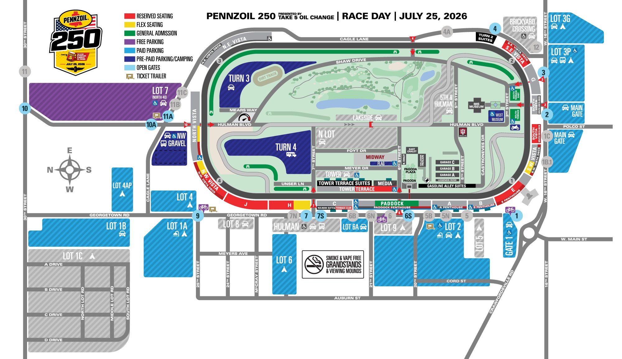 INDYCAR/XFINITY Doubleheader Race Day Map