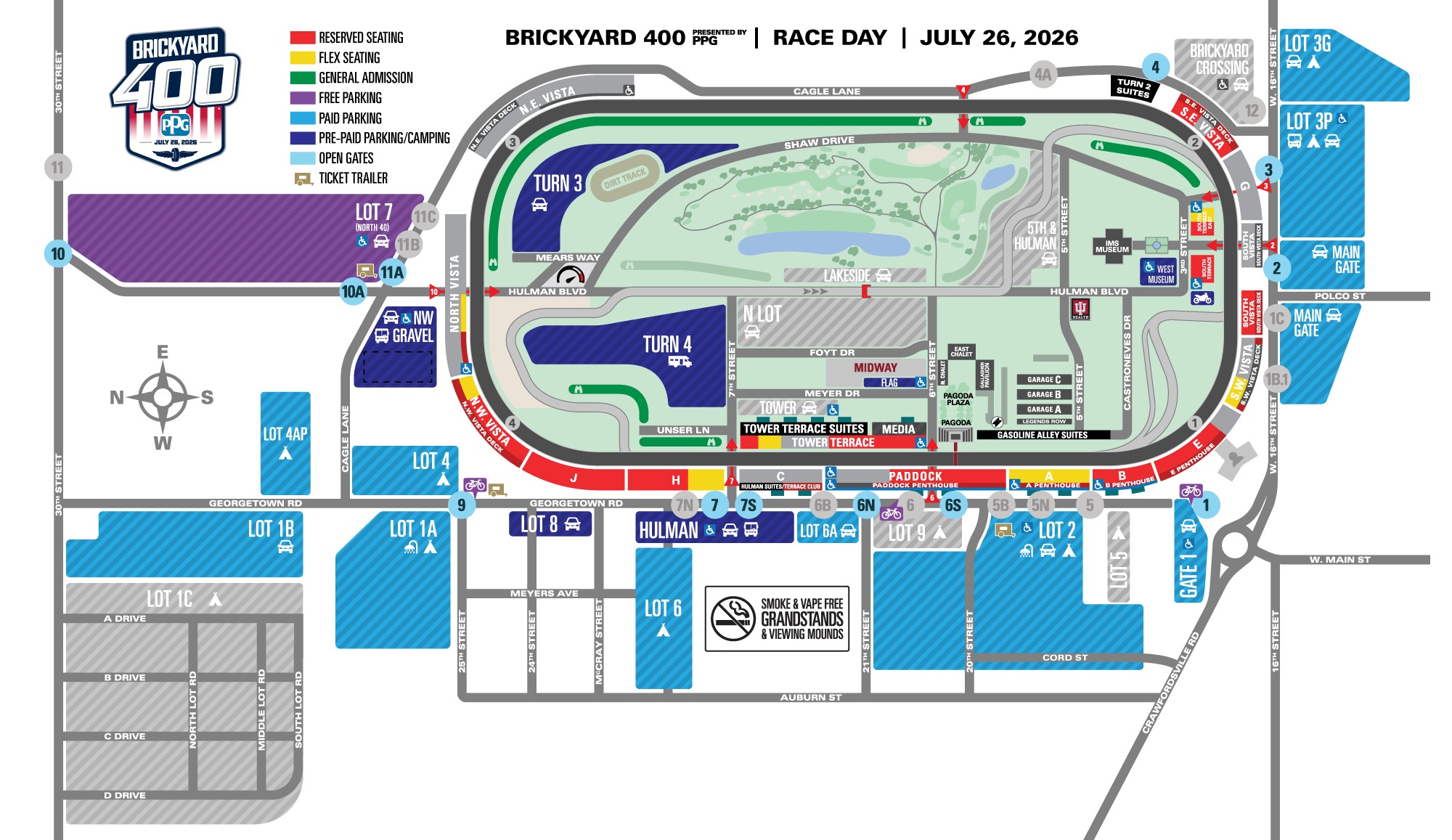 NASCAR Cup Series Race Day Camping Map