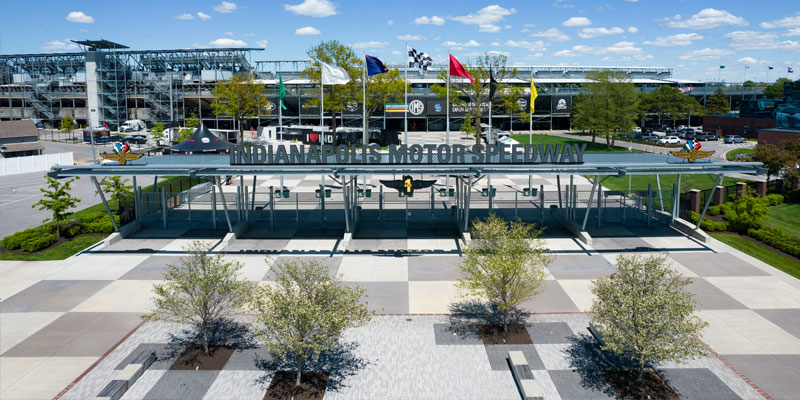 An over-head look at Gate 1 at Indianapolis Motor Speedway