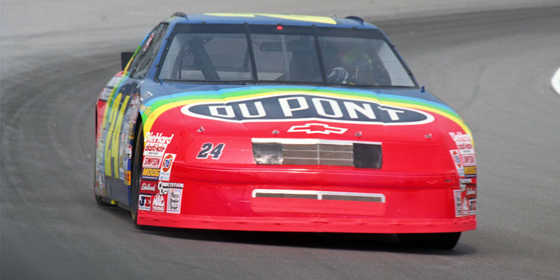 Jeff Gordon on track in the #24 car during the inaugural Brickyard 400 in 1994