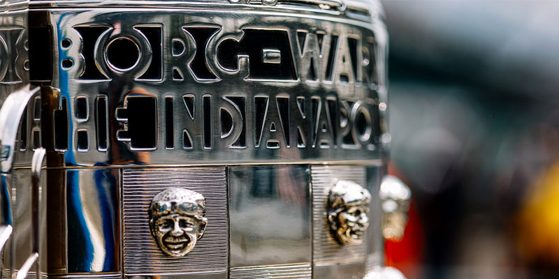 Close-up detail of the BorgWarner Trophy