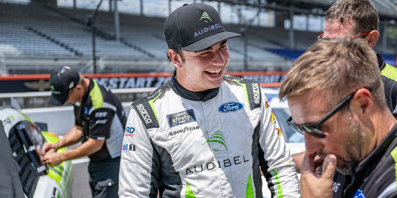 Sam Mayer celebrates being quickest on pit road in 2025